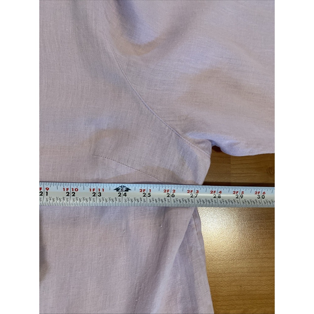 J.Jill Love Linen Women's 2X Lilac 100% Linen Button‎ Front Shirt Relaxed Fit - Picture 9 of 11
